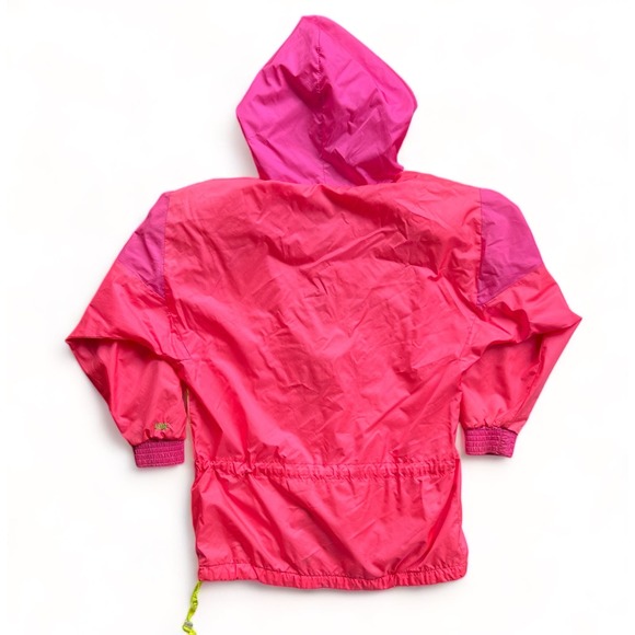 Vintage 80s Serac Anorak Lined Windbreaker Nylon Zip Jacket Neon Pink 4 S Ski - Picture 7 of 16